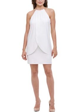 NWT Kenzie Draped Snake-Chain Halter Dress. Size 6